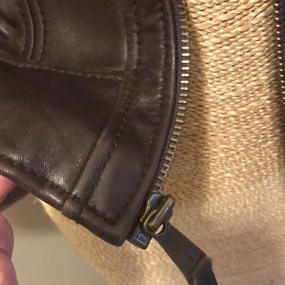 Brown Michael Kors leather moto Jacket VG - Picture 6 of 16